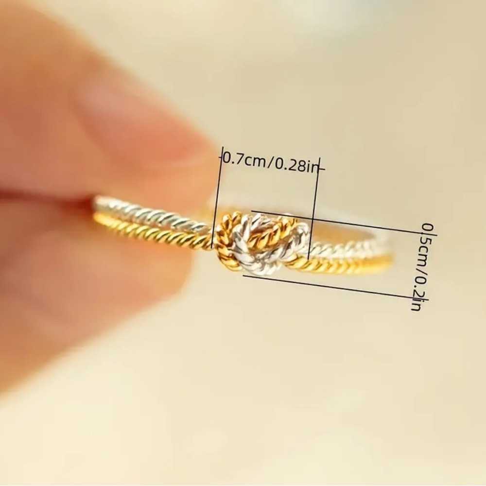 NEW Two Tone Knot Rope Ring Size 8 - Picture 6 of 9